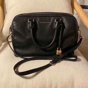 Michael Kors Mercer Pebbled Leather Duffel Bag Black